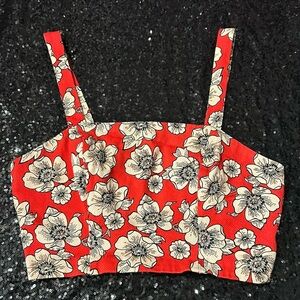 Forever 21 size M floral print cropped top